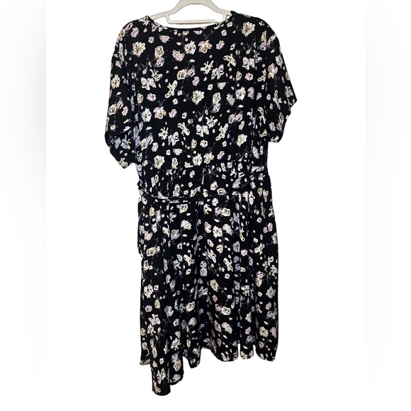 Nemidor | EUC Women’s Black Floral Midi Dress Size 20 - Picture 4 of 10